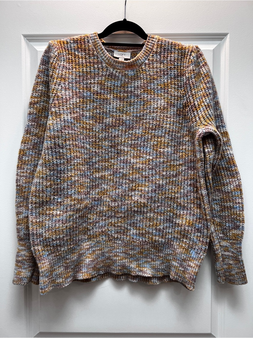 LOFT Outlet Space-Dye Chunky Knit Sweater – Size XL – Multi / Earthy Tones